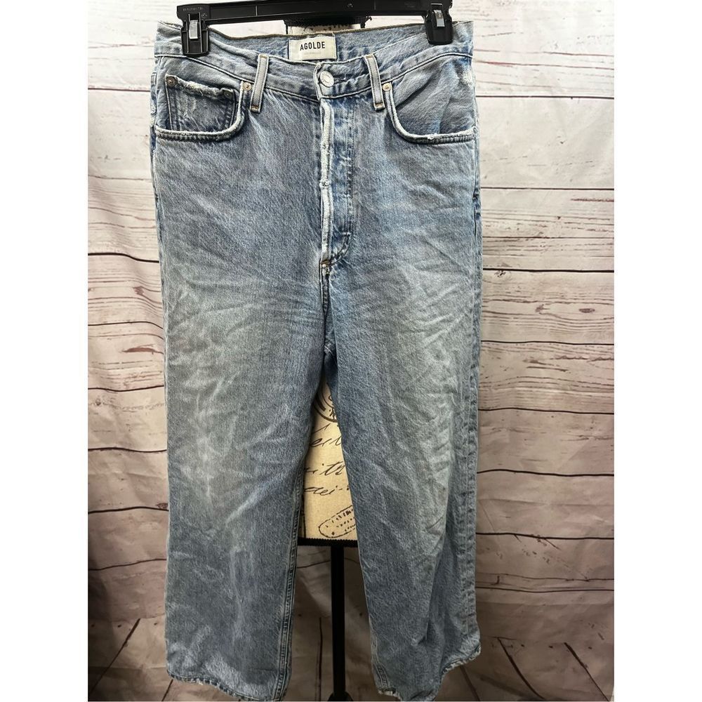 AGOLDE Los‎ Angeles Denim Jeans Size 26 Light Wash High Rise Wide Leg Casual